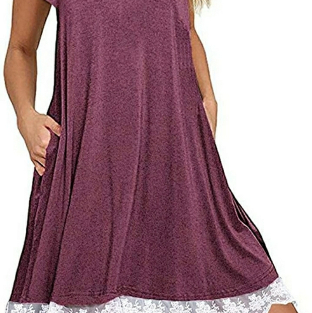 Lace Hem Flowy pocket Dress Size S